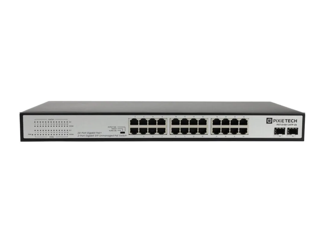 Неуправляемый PoE коммутатор Pixietech PXT-S1501-24TP-2S