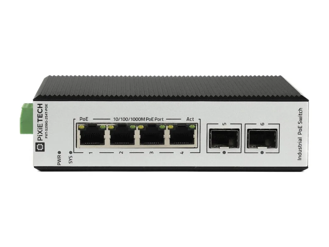 Управляемый промышленный POE коммутатор L2 PXT-S250G-2S4T-POE