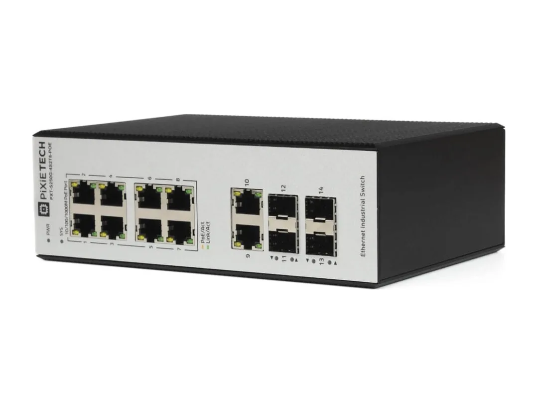 Управляемый промышленный POE коммутатор PXT-S250G-4S2T8-POE
