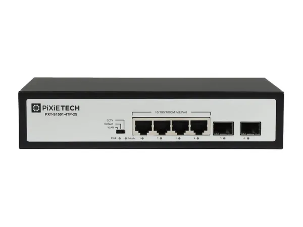 Неуправляемый PoE коммутатор Pixietech PXT-S1501-4TP-2S