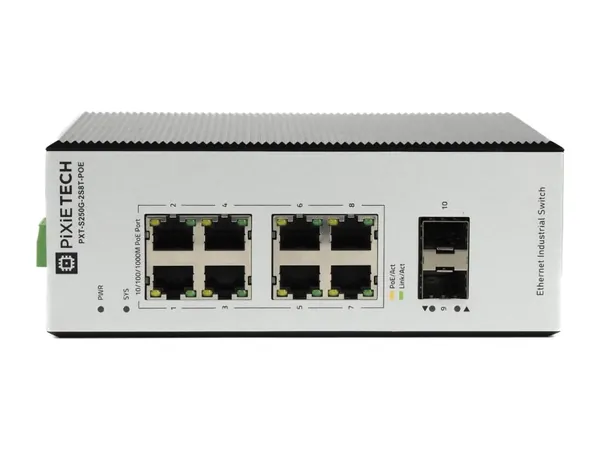 Управляемый промышленный POE коммутатор PXT-S250G-2S8T-POE